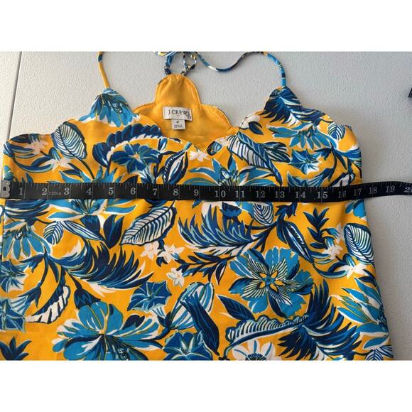 J. Crew Women's Size 2 Blue & Yellow Floral Cami Tank Sleeveless Spaghetti Strap - Picture 8 of 10